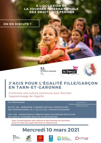 Invitation journée départementale ''J'agis pour l'égalité filles/garçons en Tarn-et-Garonne''