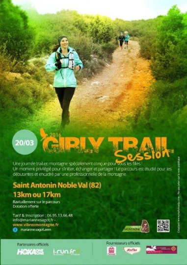 GIRLY TRAIL Session - Prochaine journée Girly le 20 mars à Saint Antonin Noble val (82) le 30 Mars 2016